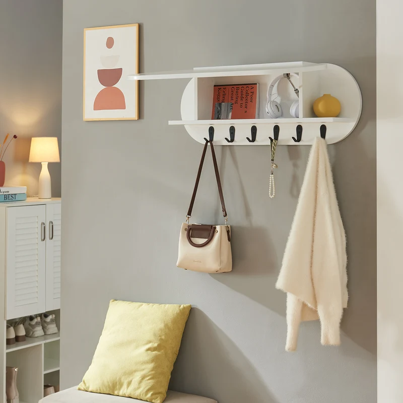 Perchero de pared Vilkön con compartimento de almacenamiento [en.casa]