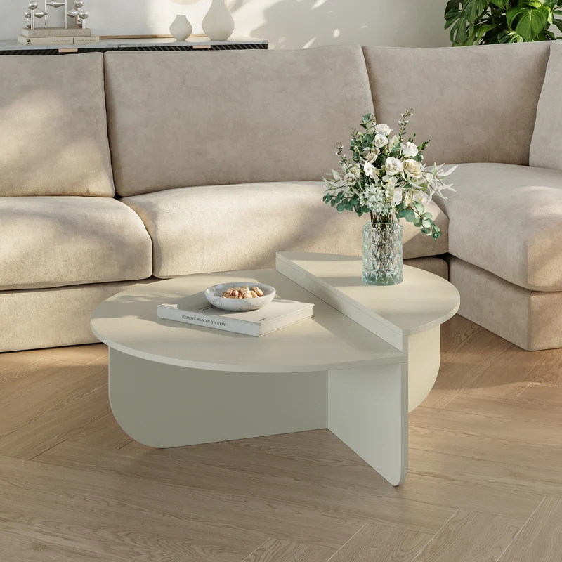 Mesa de centro Tondesdaslo con tablero doble 90x90x35 cm [en.casa]
