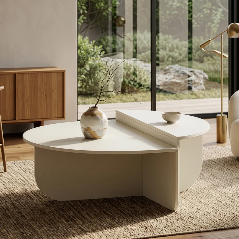 Mesa de centro Tondesdaslo con tablero doble 90x90x35 cm [en.casa]