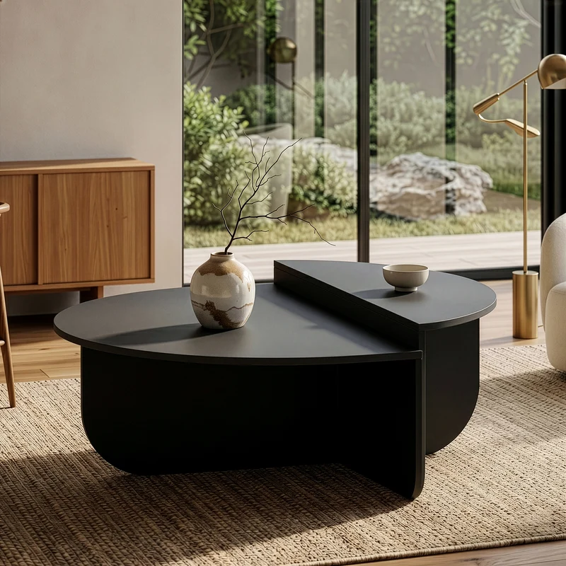Mesa de centro Tondesdaslo con tablero doble 90x90x35 cm [en.casa]