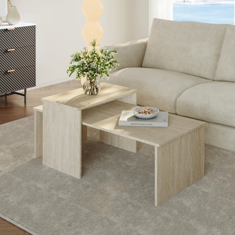 Mesa de comedor conjunto de 2 Sotapim [en.casa]