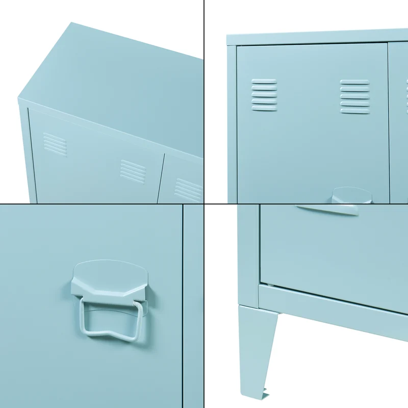Armario metálico Oripää - 90x80x33cm - Azul grisáceo