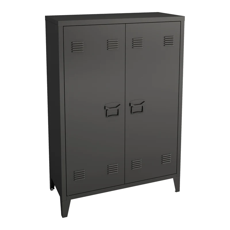 Armario metálico Oripää - 110x75x33cm - Negro
