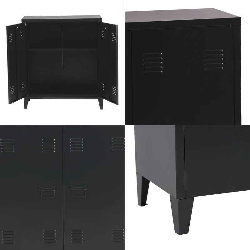 Armario metálico Oripää - 90x80x33cm - Negro