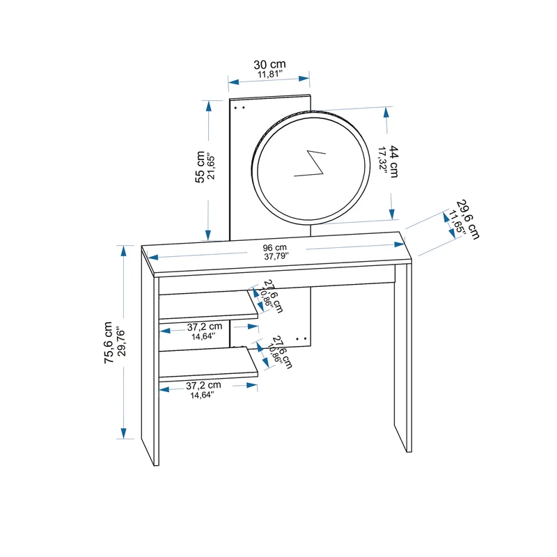 Dali Freestanding Makeup Vanity Table with Mirror