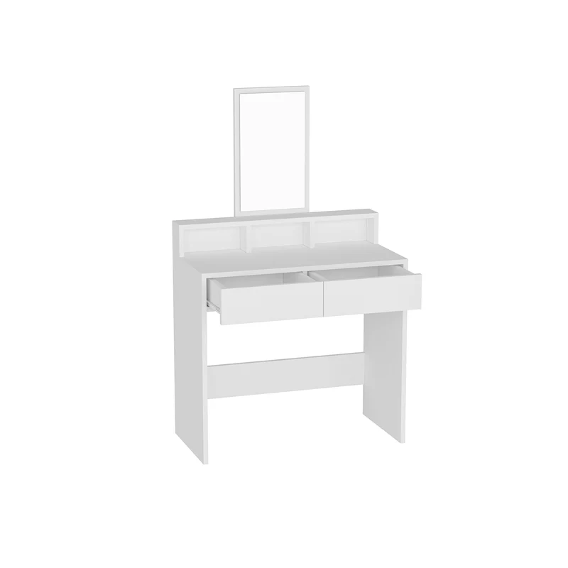 Luna Freestanding Compact Makeup Vanity Table with Mirror