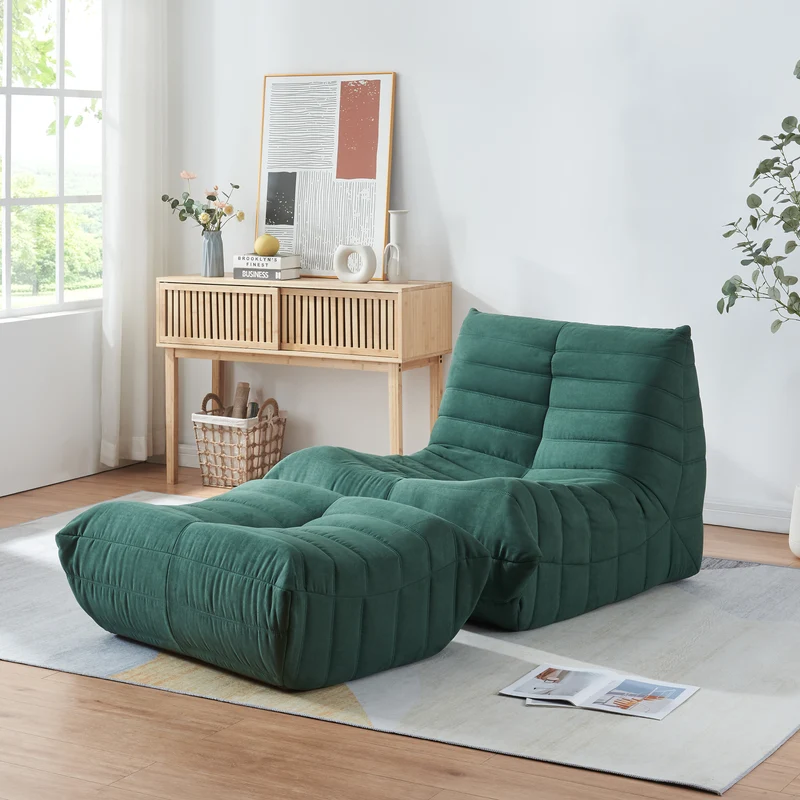Sillón de suelo con reposapiés Kodsø 75x90x100 cm [en.casa]