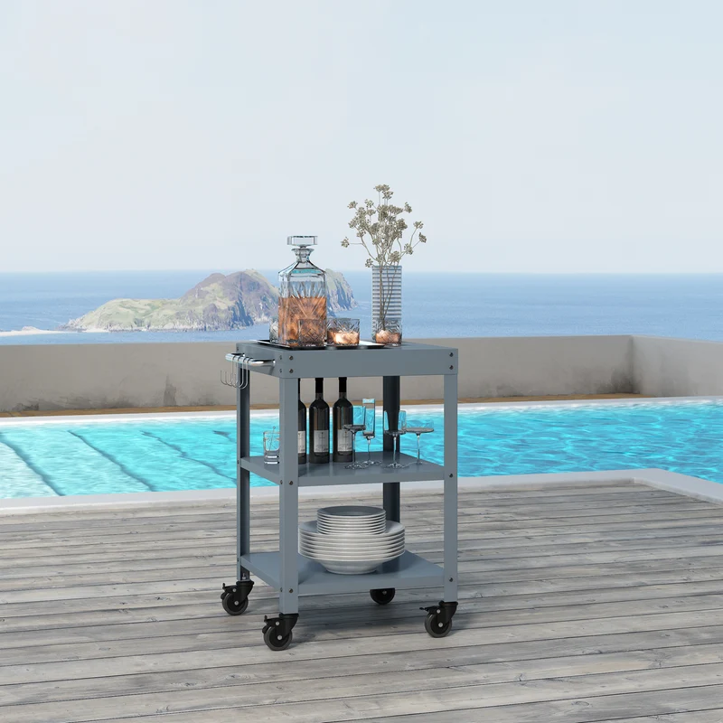 Carro de servicio para jardín Bolognano 81x50x50 cm - [casa.pro]