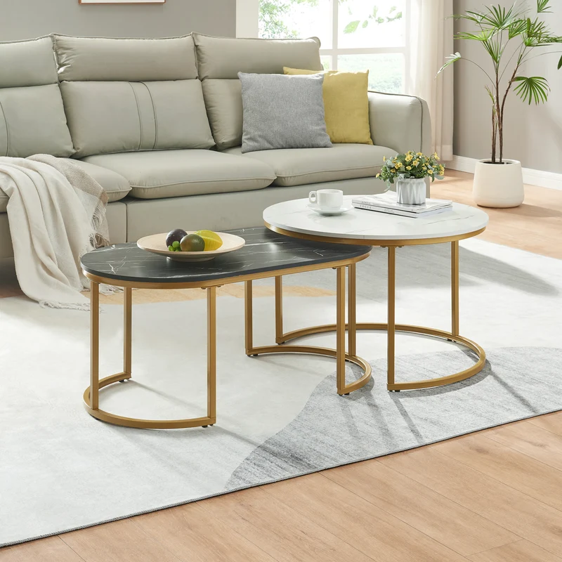 Mesa auxiliar Oppeerg juego de 2 [en.casa]