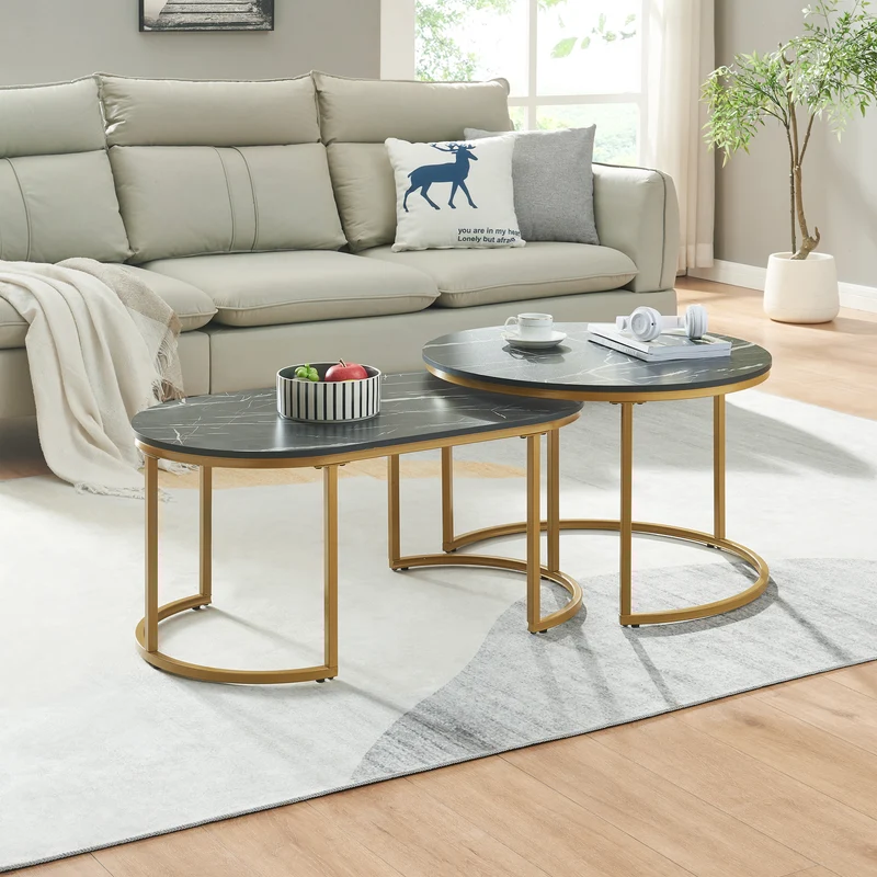 Mesa auxiliar Oppeerg juego de 2 [en.casa]