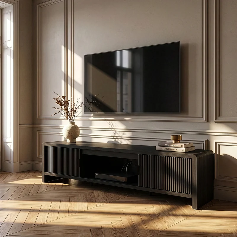 Mueble de TV Lukkodso con 2 puertas MDF 150x40x40cm [en.casa]