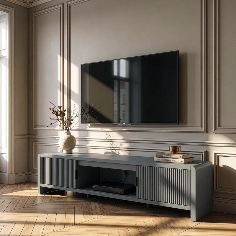 Mueble de TV Lukkodso con 2 puertas MDF 150x40x40cm [en.casa]