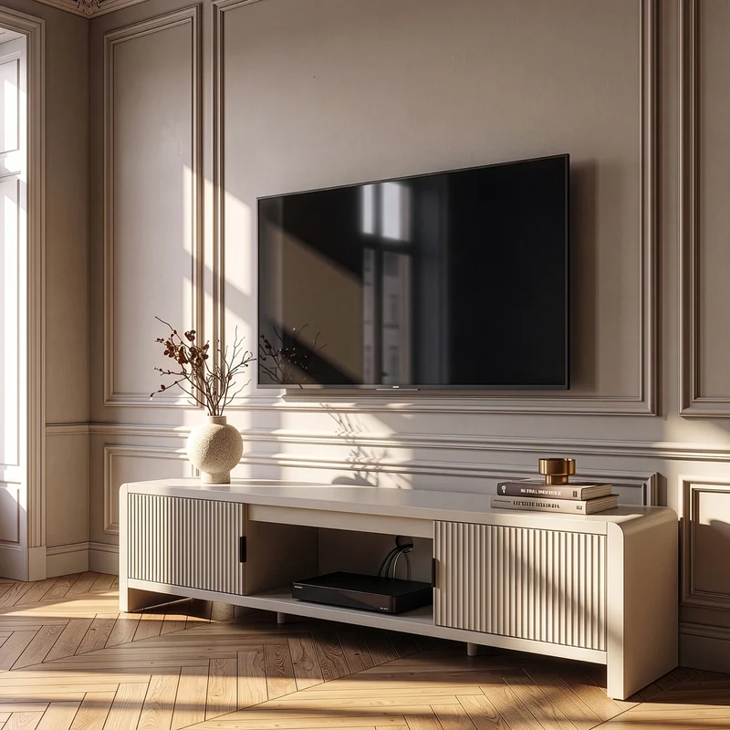 Mueble de TV Lukkodso con 2 puertas MDF 150x40x40cm [en.casa]