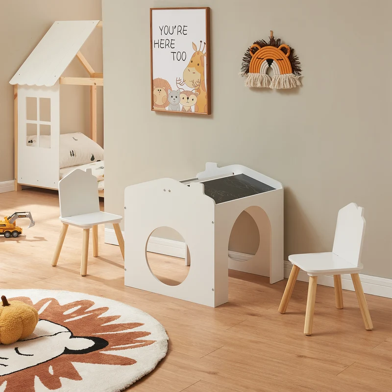 Mesa de dibujo para niños Romso Conjunto de mesa infantil con 2 sillas [en.casa]