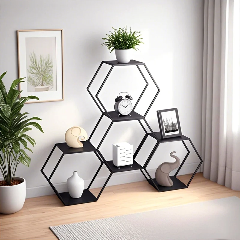 Conjunto de estanterías Tand acero negro [en.casa]