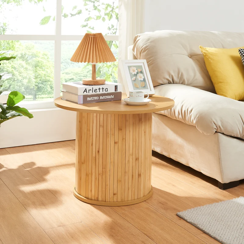 Mesa auxiliar Ledepid natural [en.casa]