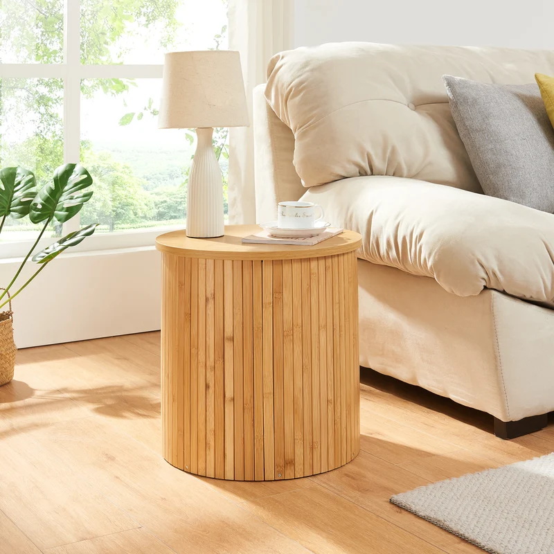 Mesa auxiliar Ledepid natural [en.casa]