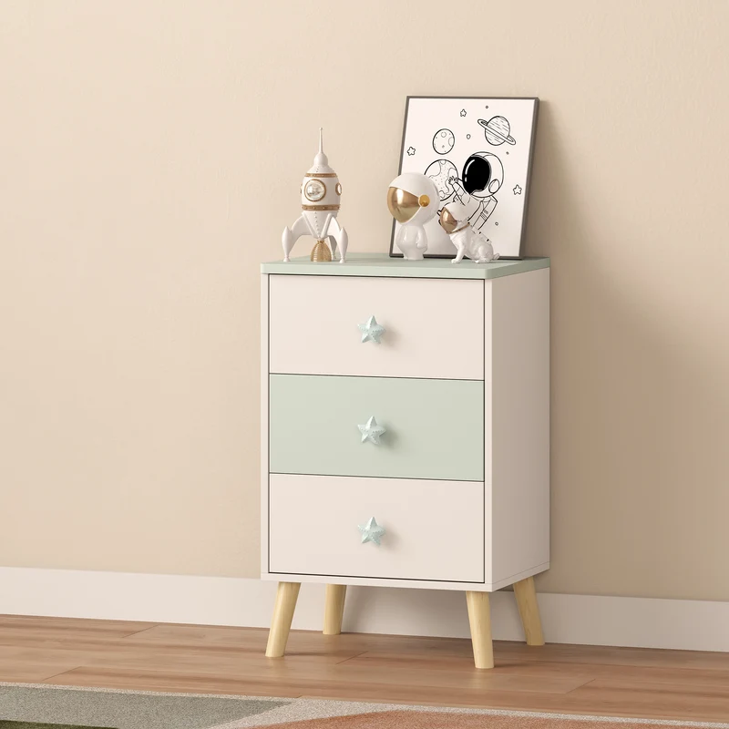 Cómoda infantil Sandnes con 3 cajones [en.casa]