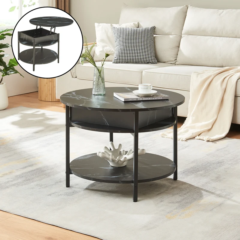 Mesa de centro Kandas con tablero elevable [en.casa]