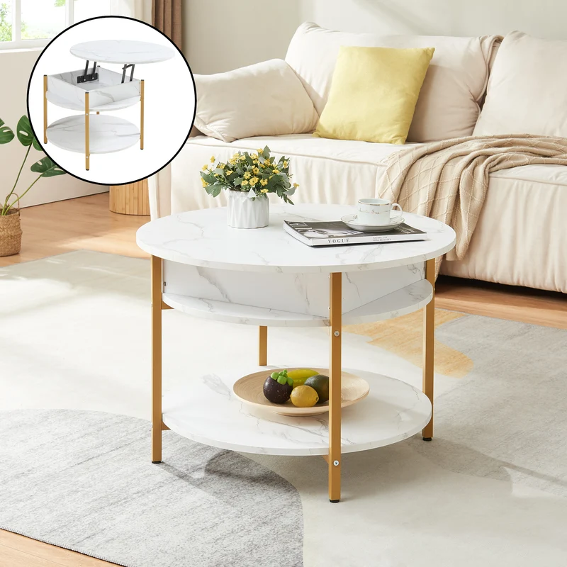 Mesa de centro Kandas con tablero elevable [en.casa]