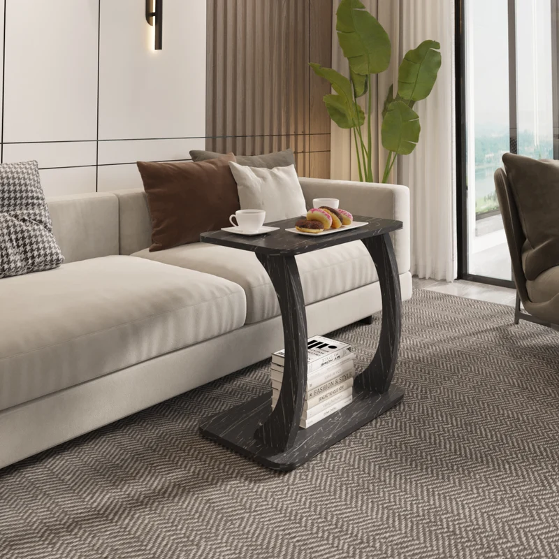 Mesa auxiliar Stattela en forma de C 59x35x56 cm [en.casa]