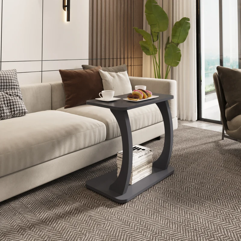 Mesa auxiliar Stattela en forma de C 59x35x56 cm [en.casa]