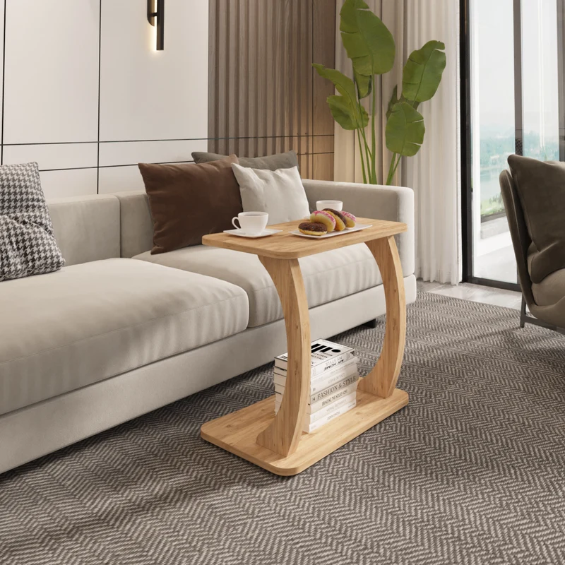 Mesa auxiliar Stattela en forma de C 59x35x56 cm [en.casa]