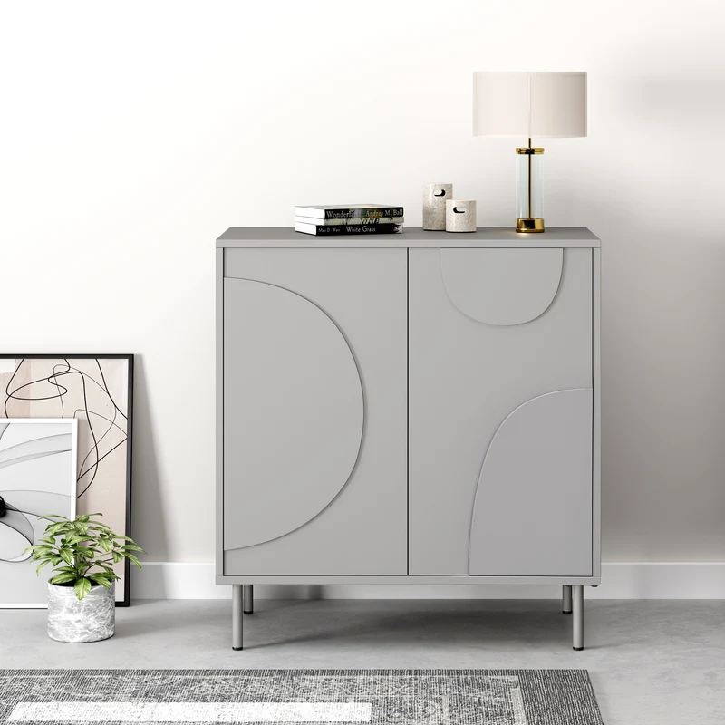 Aparador Holea con 2 puertas MDF 75x70x34 cm - [en.casa]