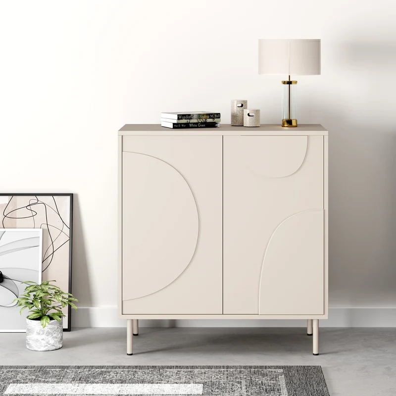 Aparador Holea con 2 puertas MDF 75x70x34 cm - [en.casa]