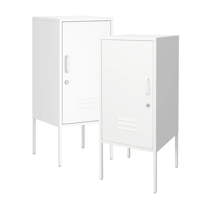 Mesita de noche Hausjärvi juego de 2 piezas con tirador de puerta a la derecha y a la izquierda [en.casa]