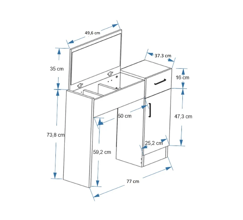 Agnes Freestanding Makeup Vanity Table with Mirror