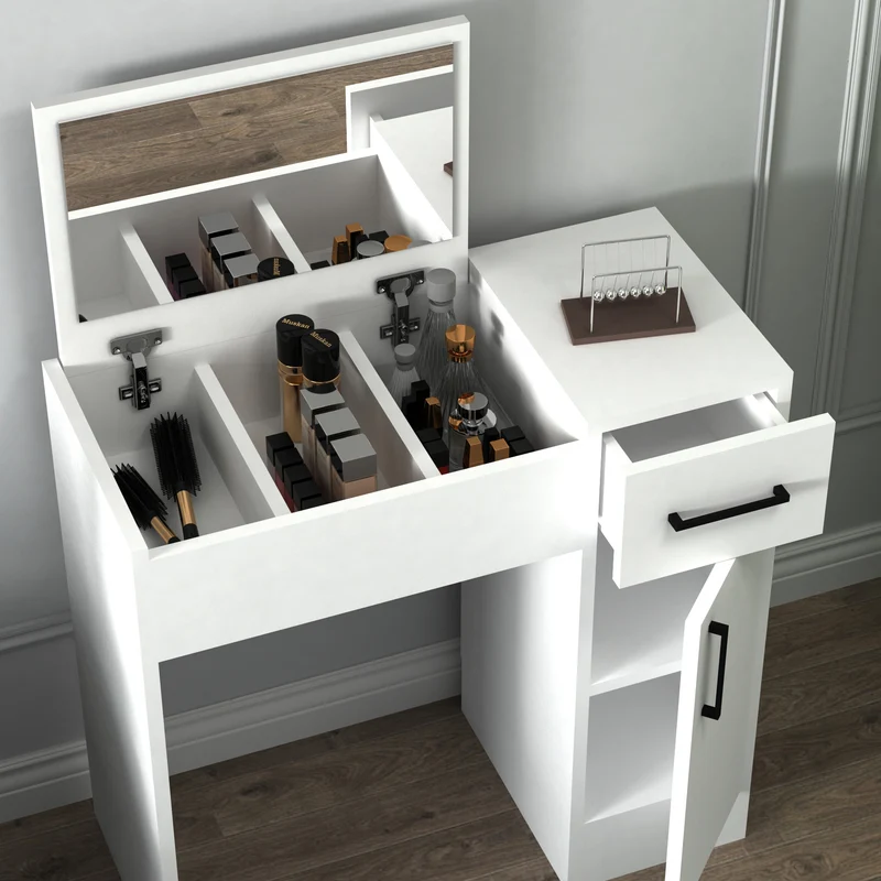 Agnes Freestanding Makeup Vanity Table with Mirror
