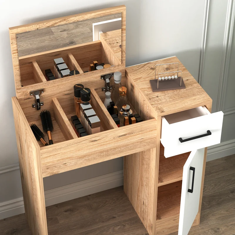 Agnes Freestanding Makeup Vanity Table with Mirror