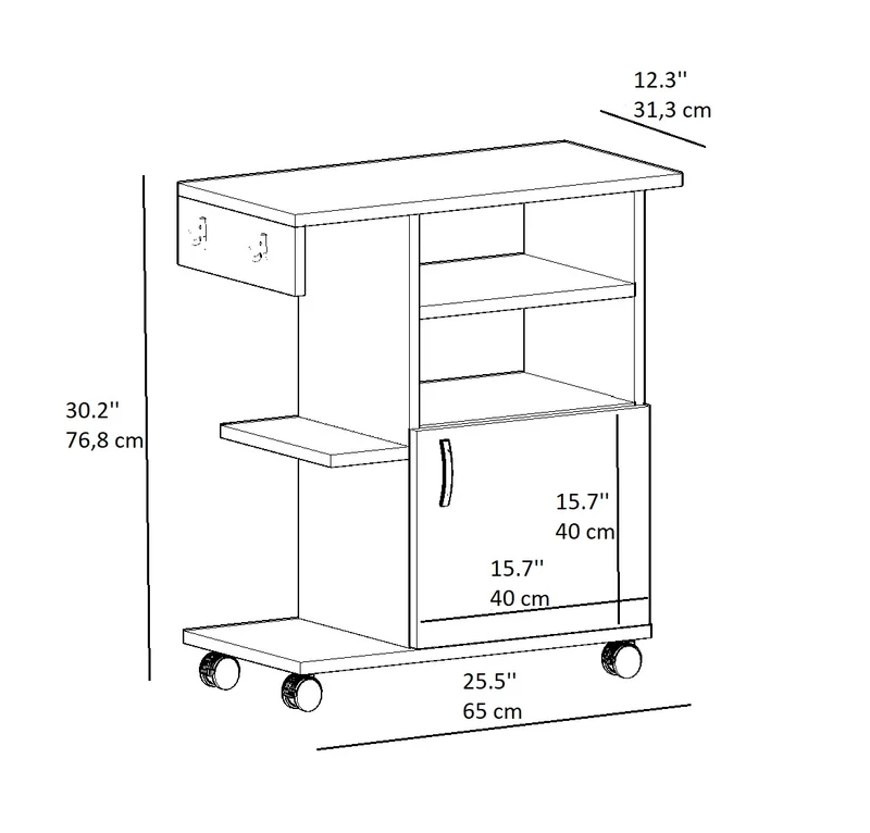 Multi Purpose Cabinet with Roller Wheel Silvio