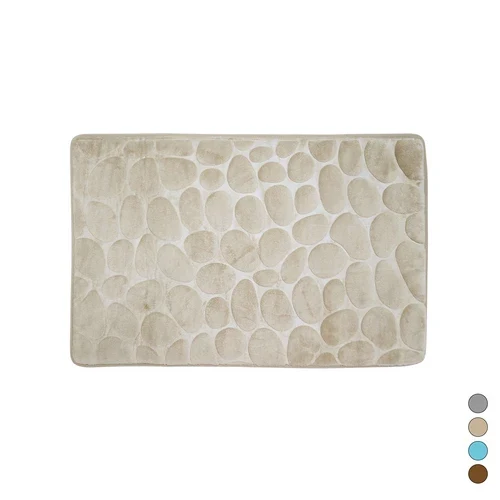 Tappeto antiscivolo bagno ciottoli 40x60 cm beige