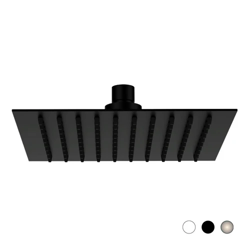 Soffione slim quadro inox spazzolato cm 25 x 25