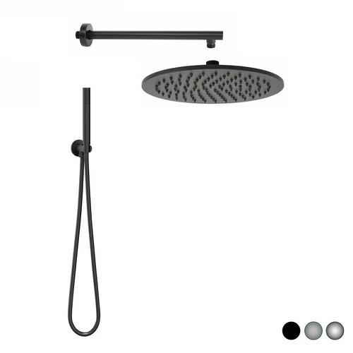 Kit soffione doccia tondo seven spazzolato