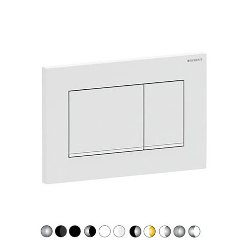 Placca di copertura 2 tasti sigma 30 geberit bianco/bordo inf. oro