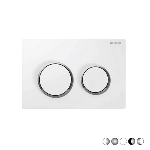 Placca di comando 2 tasti omega 20 bianco op. anelli cromo luc.