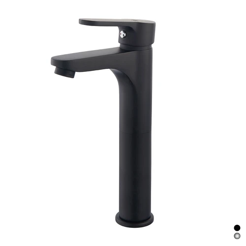 Miscelatore monocomando lavabo alto cm 23 5 serie paco nero opaco senza piletta