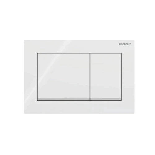 Placca di comando 2 tasti omega 20 squadrata bianco opa bordoinf cromo luc.